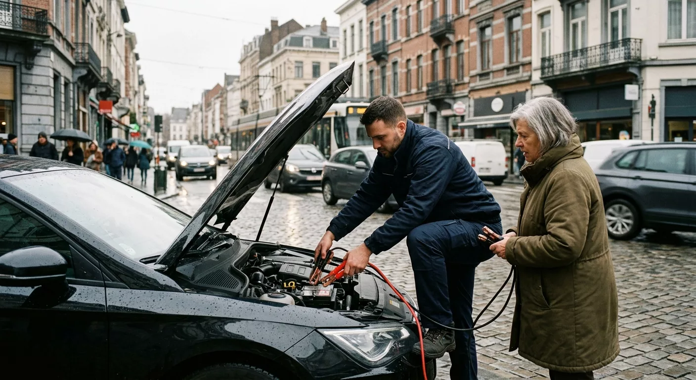 Dépannage Voiture à Molenbeek-Saint-Jean par un technicien avec câbles de démarrage