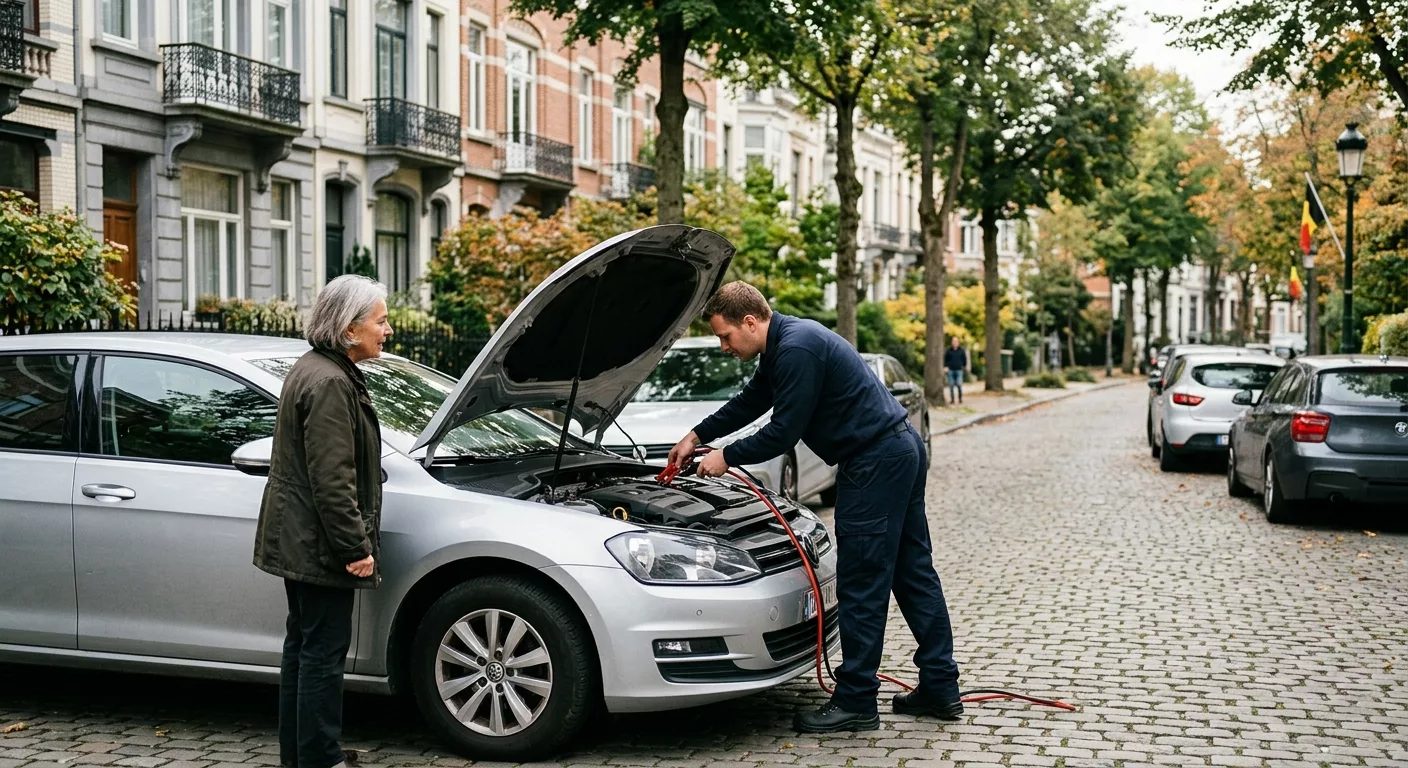 Dépannage Voiture Woluwe-Saint-Lambert par technicien avec câbles de démarrage