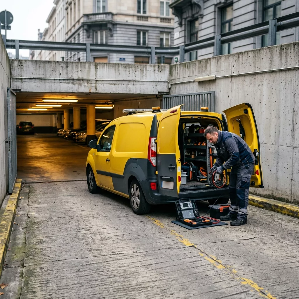 Image illustrant Dépannage Voiture dans un Parking Souterrain à Bruxelles