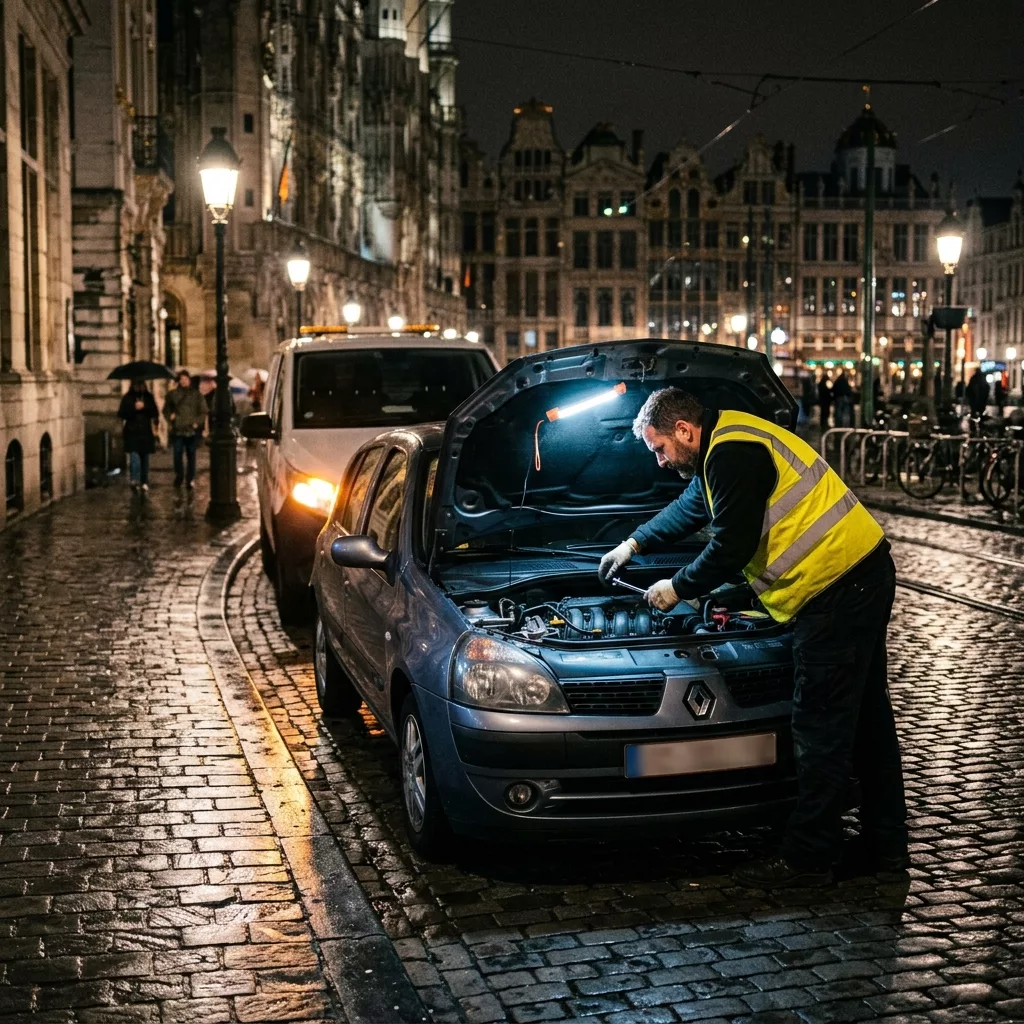 Mécanicien effectuant un dépannage