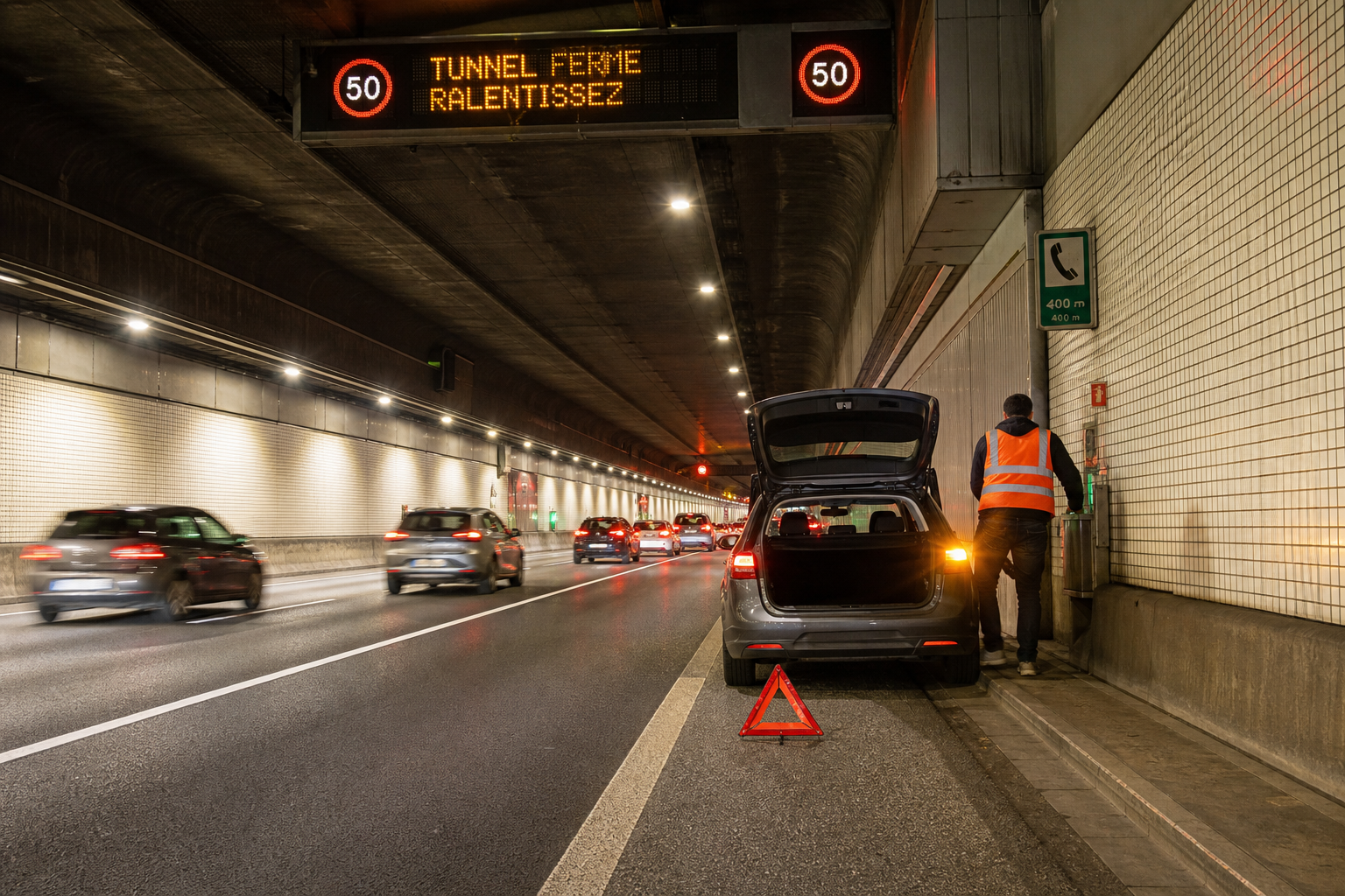 Voiture en panne dans le tunnel à Bruxelles : les bons réflexes