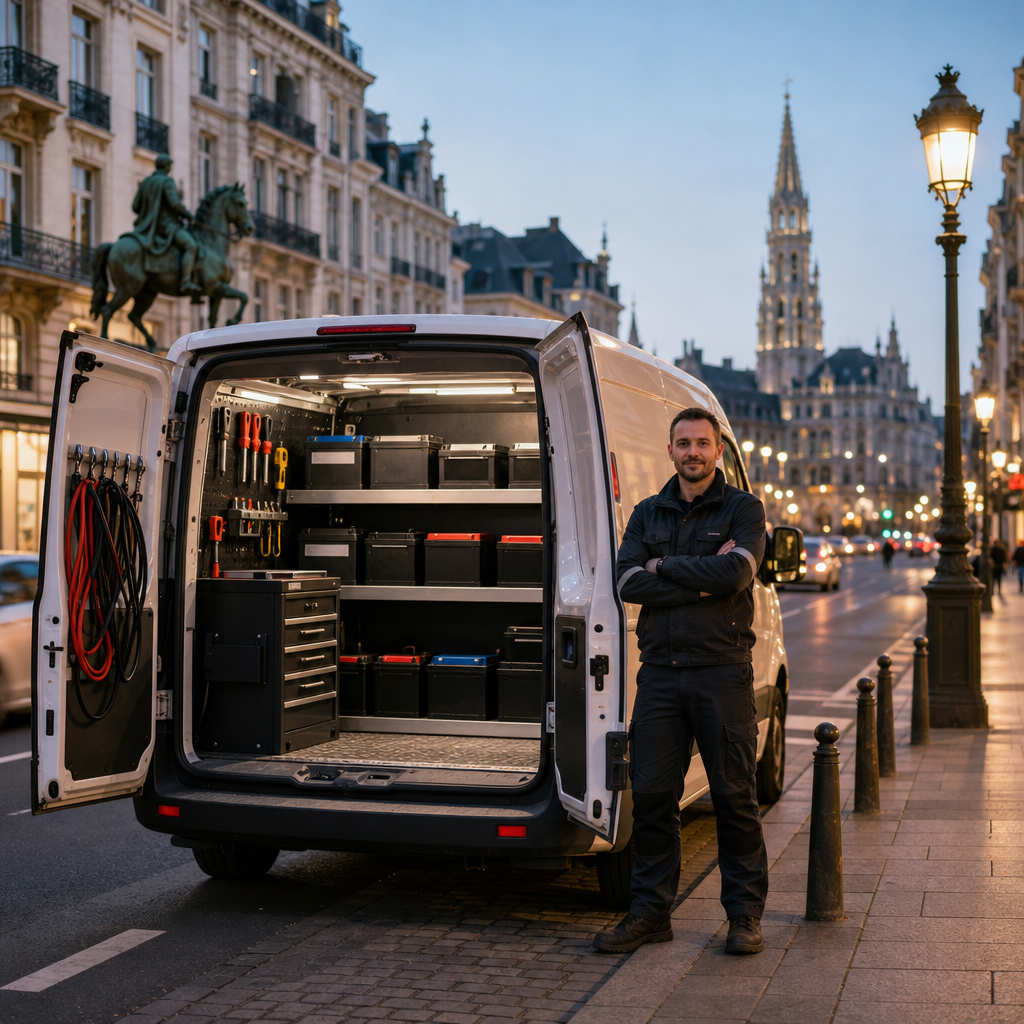 mecanicien-avec-fourgon-equipe-pour-le-o11m Mécanicien avec fourgon équipé pour le changement batterie voiture à Bruxelles.