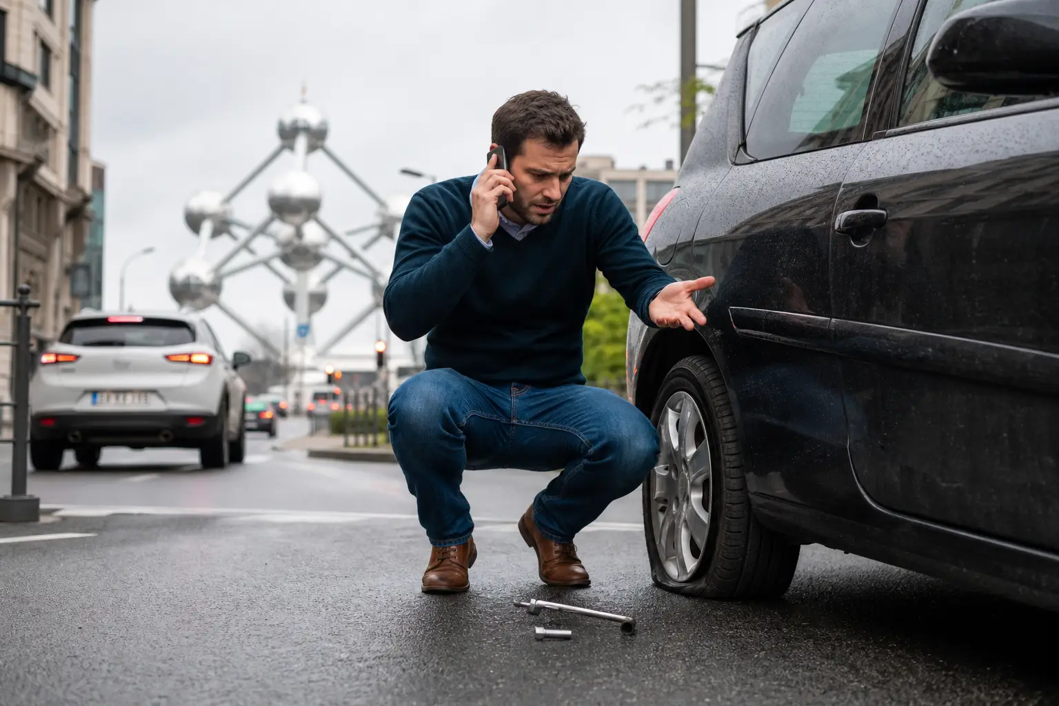 Pneu crevé sans roue de secours à Bruxelles : les zones les plus exposées